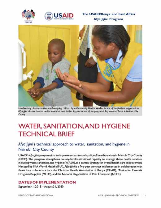 Afya Jijini Water, Sanitation, and Hygiene Technical Brief
