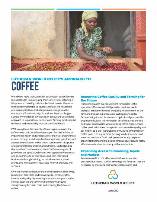 Lutheran World Relief's Approach to Coffee 