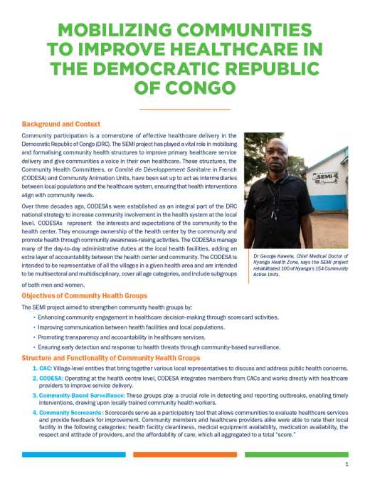 Mobilizing Communities to Improve Healthcare in the DRC