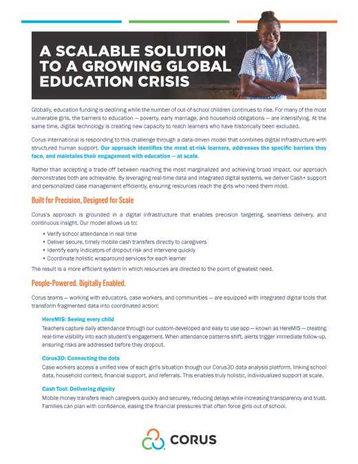 Girls In Schools Initiative (GISI): A Scalable Solution to a Growing Global Education Crisis