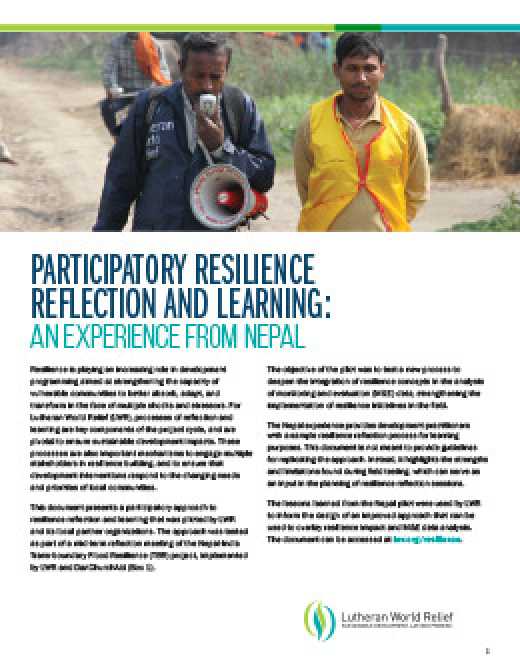 Participatory Resilience Reflection and Learning: An Experience from Nepal