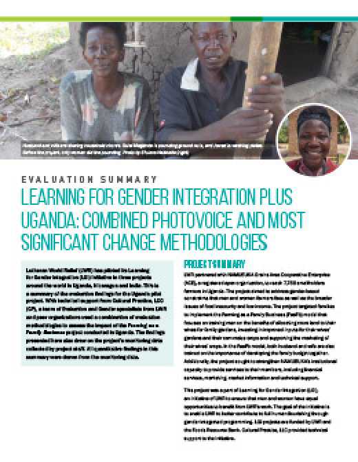 Learning for Gender Integration Project in Uganda